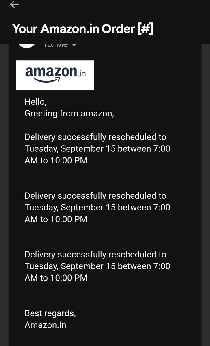 PBalach34697784's tweet photo. @amazonIN @AmazonHelp YOUR PROCESS &amp; LOGISTICS/DELIVERY systems NEVER TALK to each other. I have raised a few issues on your process earlier too BUT NONE OF THEM HAVE BEEN FIXED..Asked 3 orders to be rescheduled as I was traveling-read feedback, FEEL PROUD of your process. https://t.co/cgD4v5s4kf