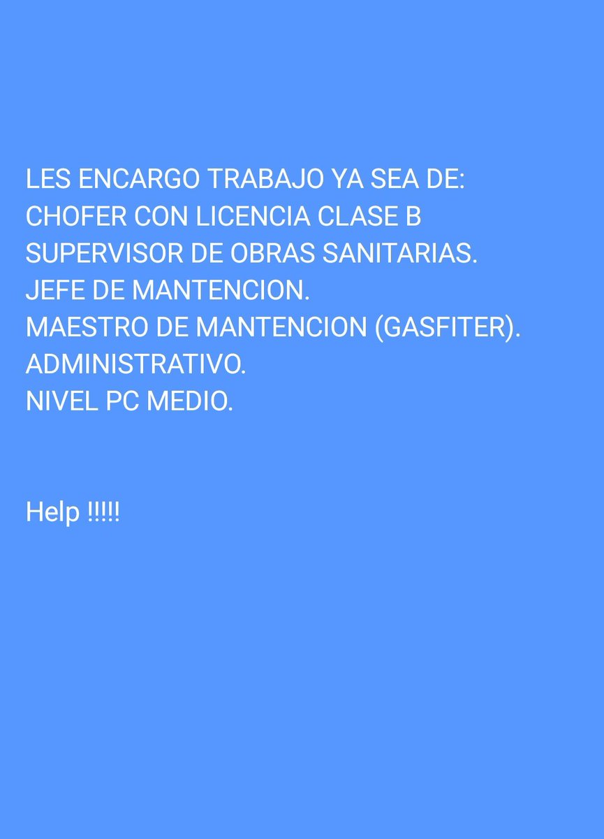 JuanLeiva2023's tweet photo. Les encargo trabajo, tengo 59 años
Soy de Antofagasta. @aluksicc @serviuantofagas @rodrigosepu @mercurioafta . https://t.co/qa4ouWNQpw