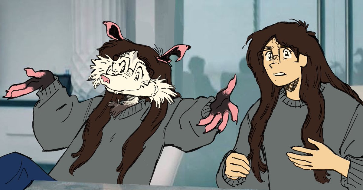eggfieldart's tweet photo. An excuse to draw myself with my fursona again https://t.co/ilwHHFlkY9