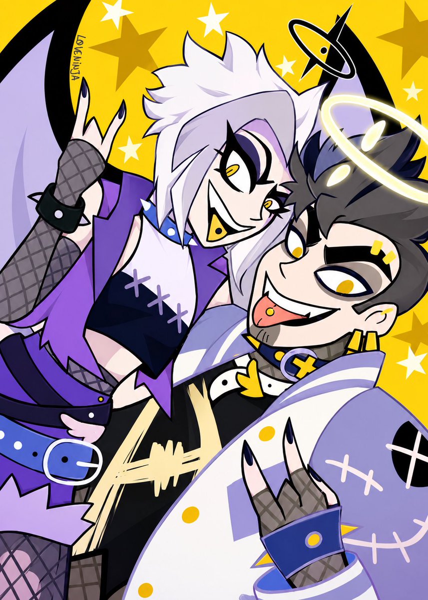 L0veninja_'s tweet photo. Rock n’ Roll baby! 🎸🤘🏻✨

#HazbinHotel #HazbinHotelAdam #HazbinHotelLute #guitarspear #hazbinlute https://t.co/0CgbSaClTy