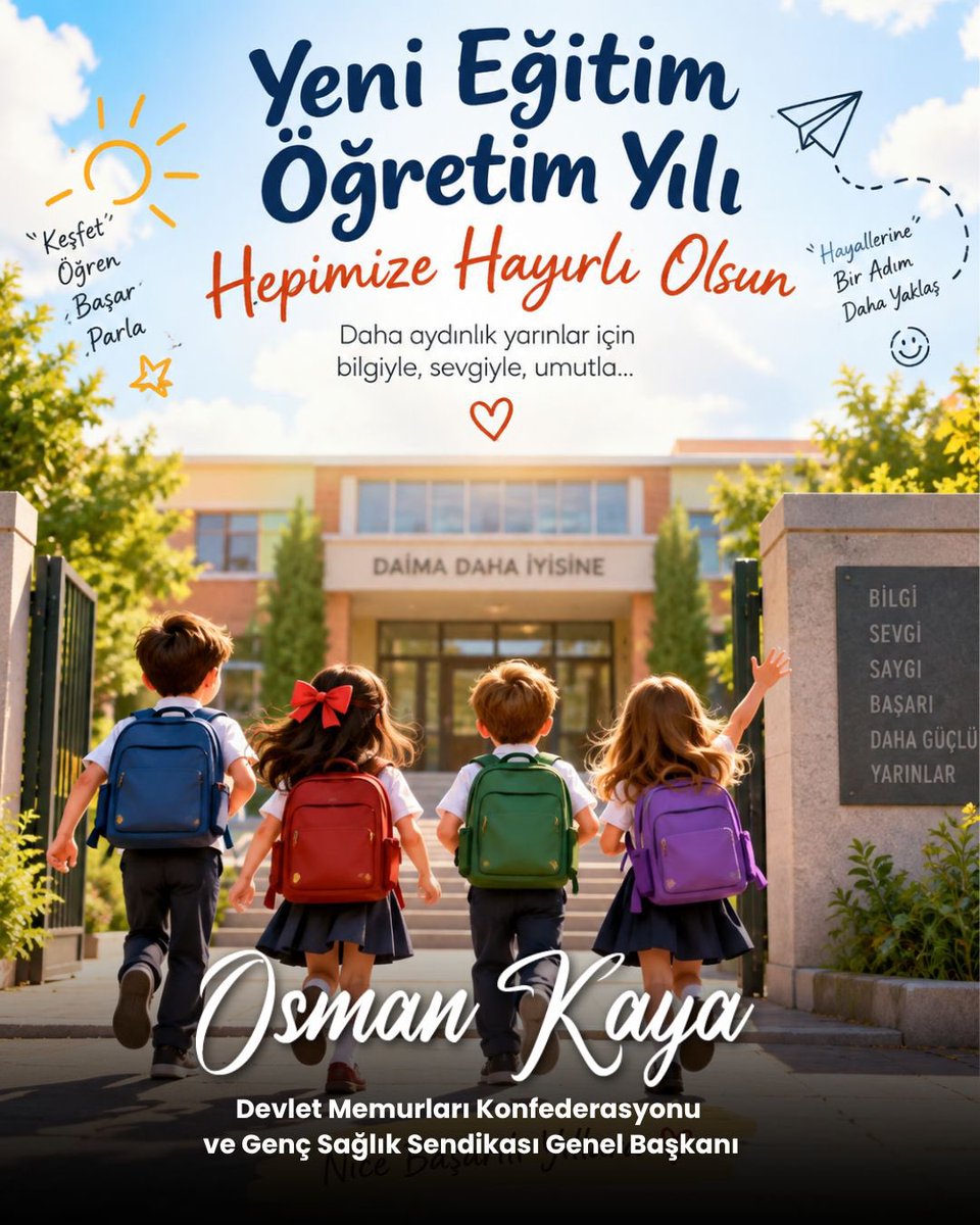 osmkya06's tweet photo. Yeni eğitim-öğretim yılının; geleceğimizin teminatı öğrencilerimize, onları bilgi ve emekle geleceğe hazırlayan kıymetli öğretmenlerimize, eğitim çalışanlarımıza ve tüm velilerimize hayırlı olmasını diliyorum.

Yeni dönemin; başarıların, güzel başlangıçların ve umutla büyüyen hayallerin yılı olmasını temenni ediyorum.

Tüm eğitim camiamıza sağlıklı, huzurlu ve başarılı bir eğitim-öğretim yılı diliyorum. 📚🇹🇷