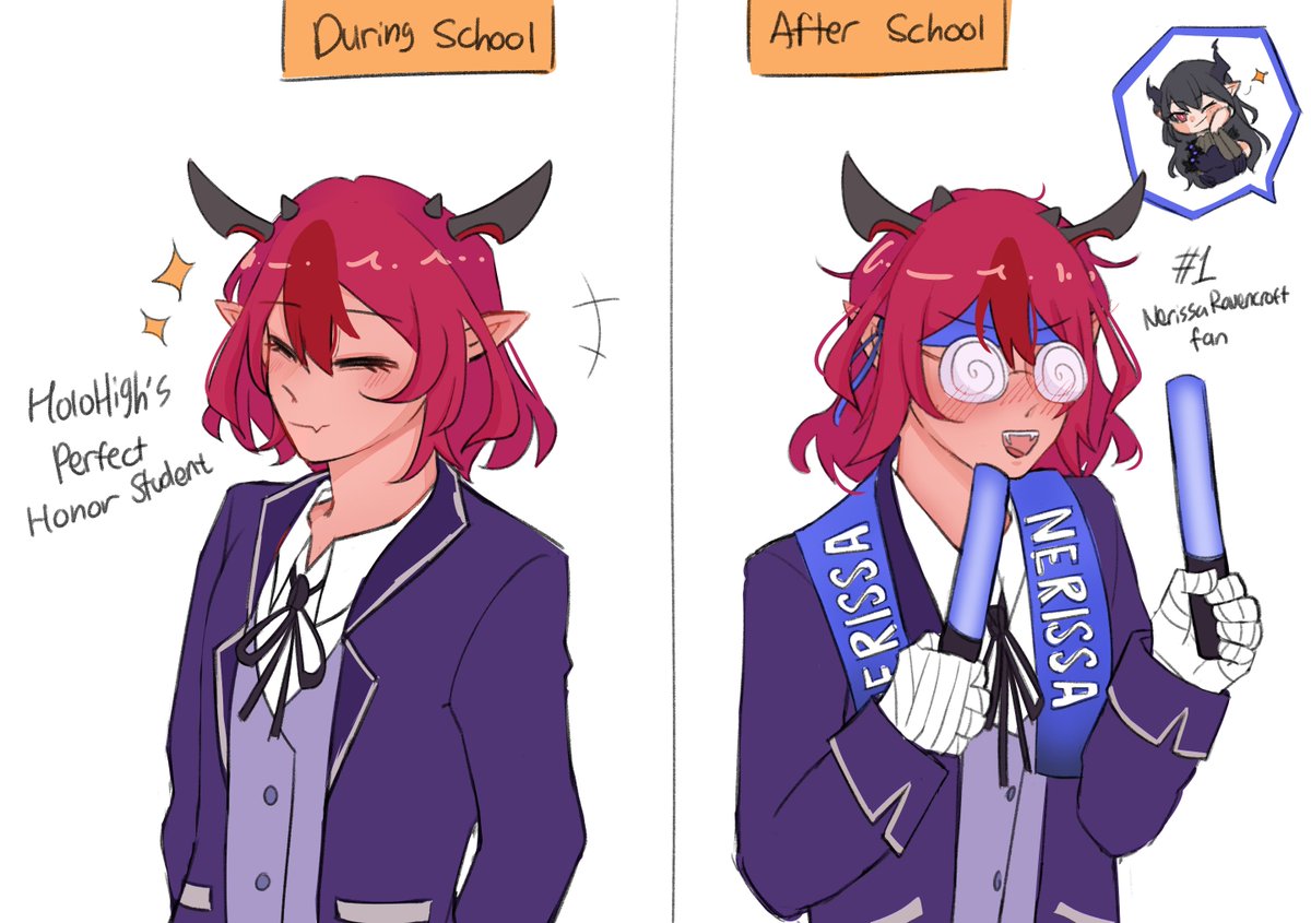 mitchi_mp3's tweet photo. yeah no one really knows much about the honor student of HoloHigh..... #primadonna #neryssa https://t.co/cKkvU8V8Av