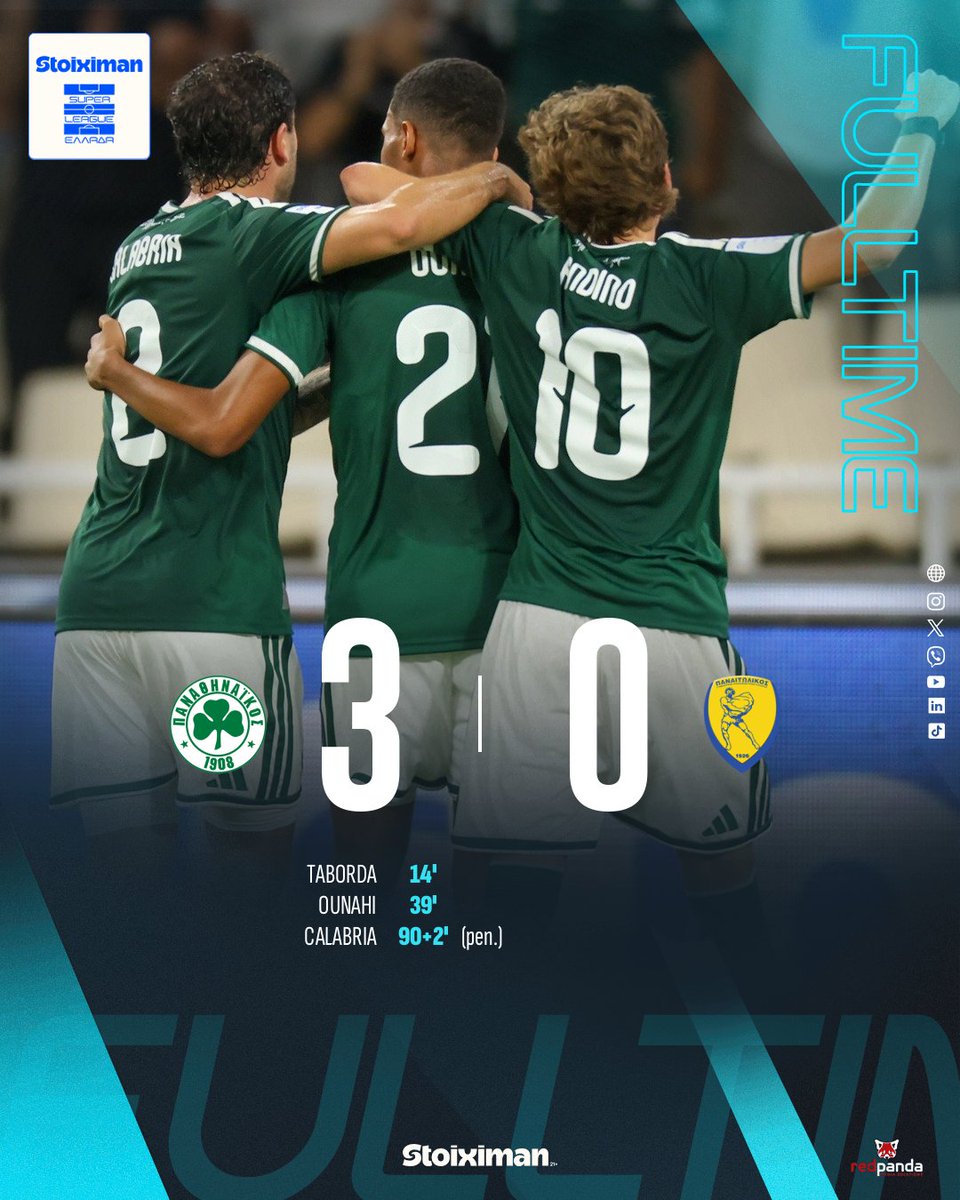 Super_League_GR's tweet photo. Αποτέλεσμα αγώνα, Παναθηναϊκός - Παναιτωλικός 3-0.
👉 https://t.co/OzLpwWPkhB

#slgr #StoiximanSuperLeague #MD4 #paopan #Panathinaikos #Panetolikos #Stoiximan https://t.co/tfTNztH4J4