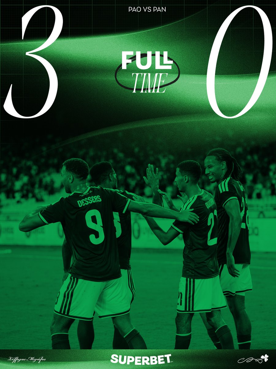 paofc_'s tweet photo. Λήξη αγώνα στο ΟΑΚΑ. Τέταρτη σερί νίκη στο πρωτάθλημα και η κορυφή είναι καταπράσινη. #Panathinaikos #PAOFC #PAOPAN #slgr https://t.co/MTxT8Pes0x