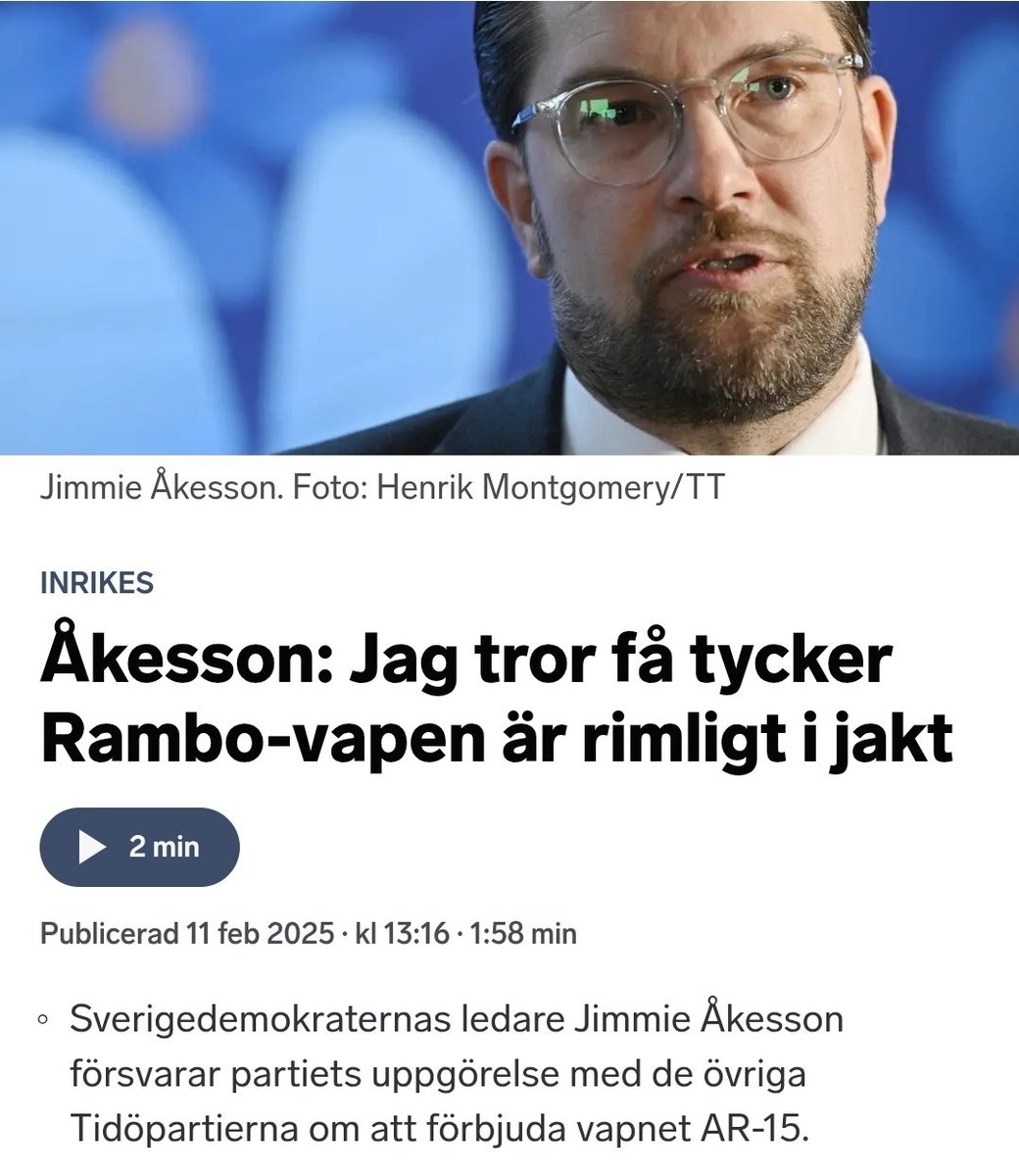 Aktiepappa's tweet photo. Bra jobbat Tidö! Men ni räddade iaf Sverige från "Rambovapen". 🫶🏾 https://t.co/IpaW0PERY5
