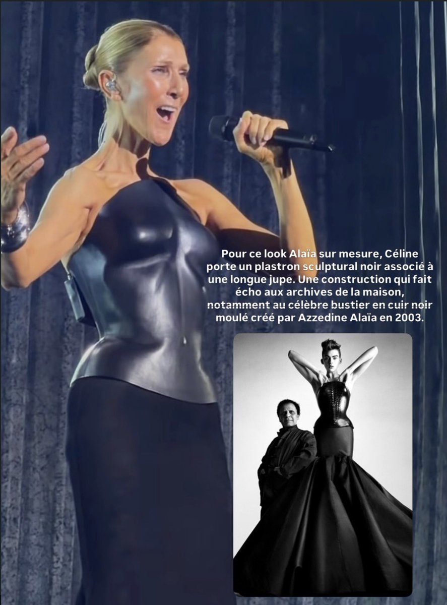 CharlottePouget's tweet photo. Céline Dion en Schiaparelli, Alaïa, Givenchy et Tom Ford ❤️‍🔥 https://t.co/JmZK9TlBNZ