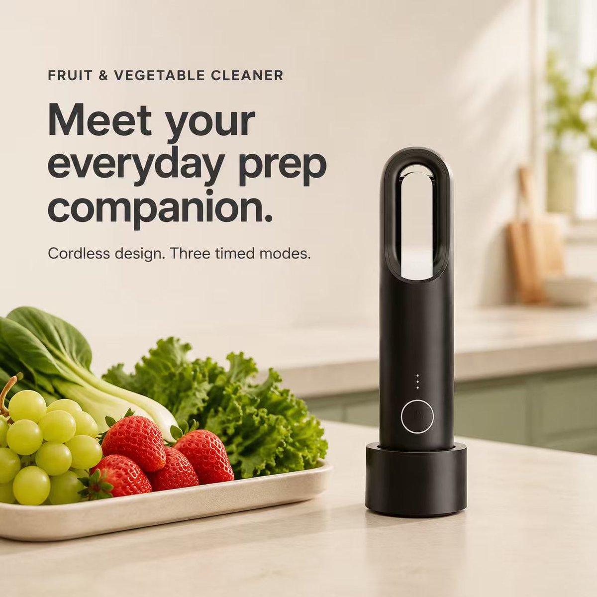 amikyrn's tweet photo. Meet your everyday prep companion. 🍓

Our cordless Fruit &amp; Vegetable Cleaner features one-button control, 3/6/9-minute modes, and an inductive charging dock with USB-C power.

DM us for details.

#KitchenEssentials #MealPrep https://t.co/f1fwR8DC87