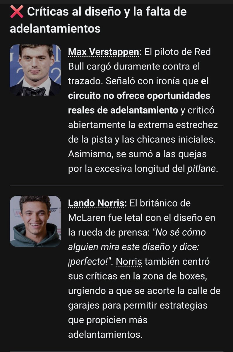 pollonidas69_'s tweet photo. Me descojono😂😂😂. Fernando Alonso, Carlos Sainz, Norris Russell o Verstappen están diciendo que Madring es una putisima mierda, insegura y decepcionante. Hasta aquí llegó el Gran Premio de Lady Áticos. La próxima temporada probablemente no se celebre. https://t.co/vBNfut0ZCq