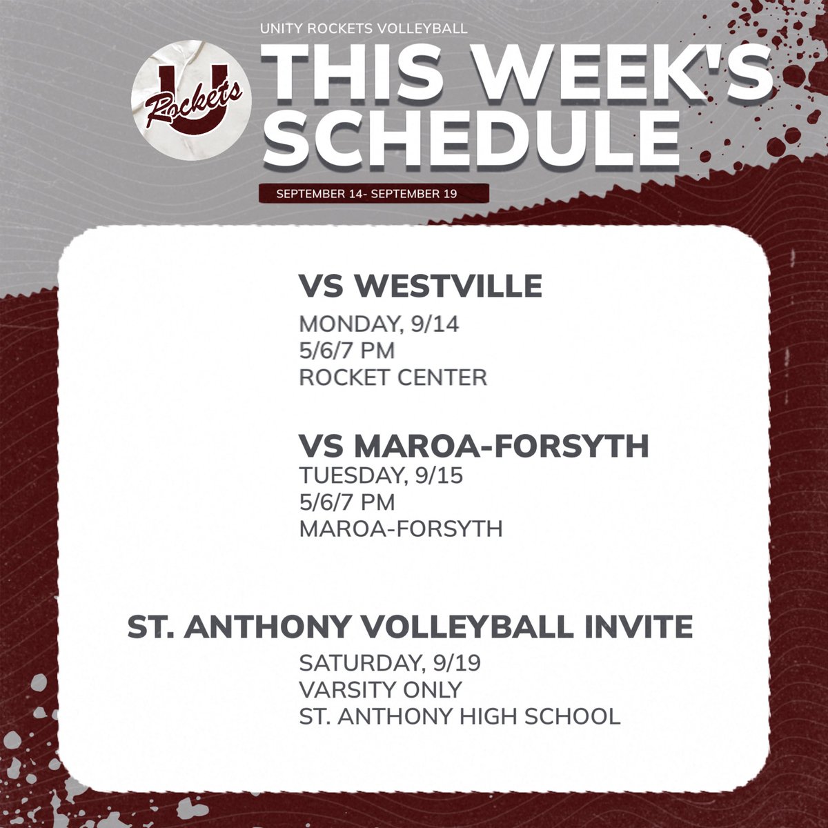 unityrocketsvb's tweet photo. This week for Unity Volleyball! 🚀🏐 https://t.co/U6cxskiw0n