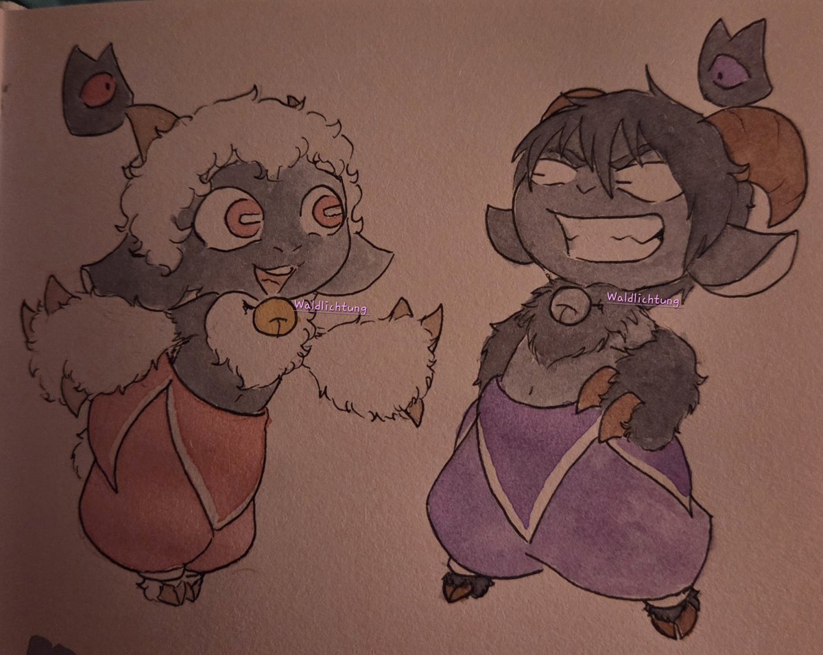 Waldlichtung_'s tweet photo. The Lamb and the Goat in my style 
#cultofthelamb
#cultofthelambfanart https://t.co/dGaWGj1cIO