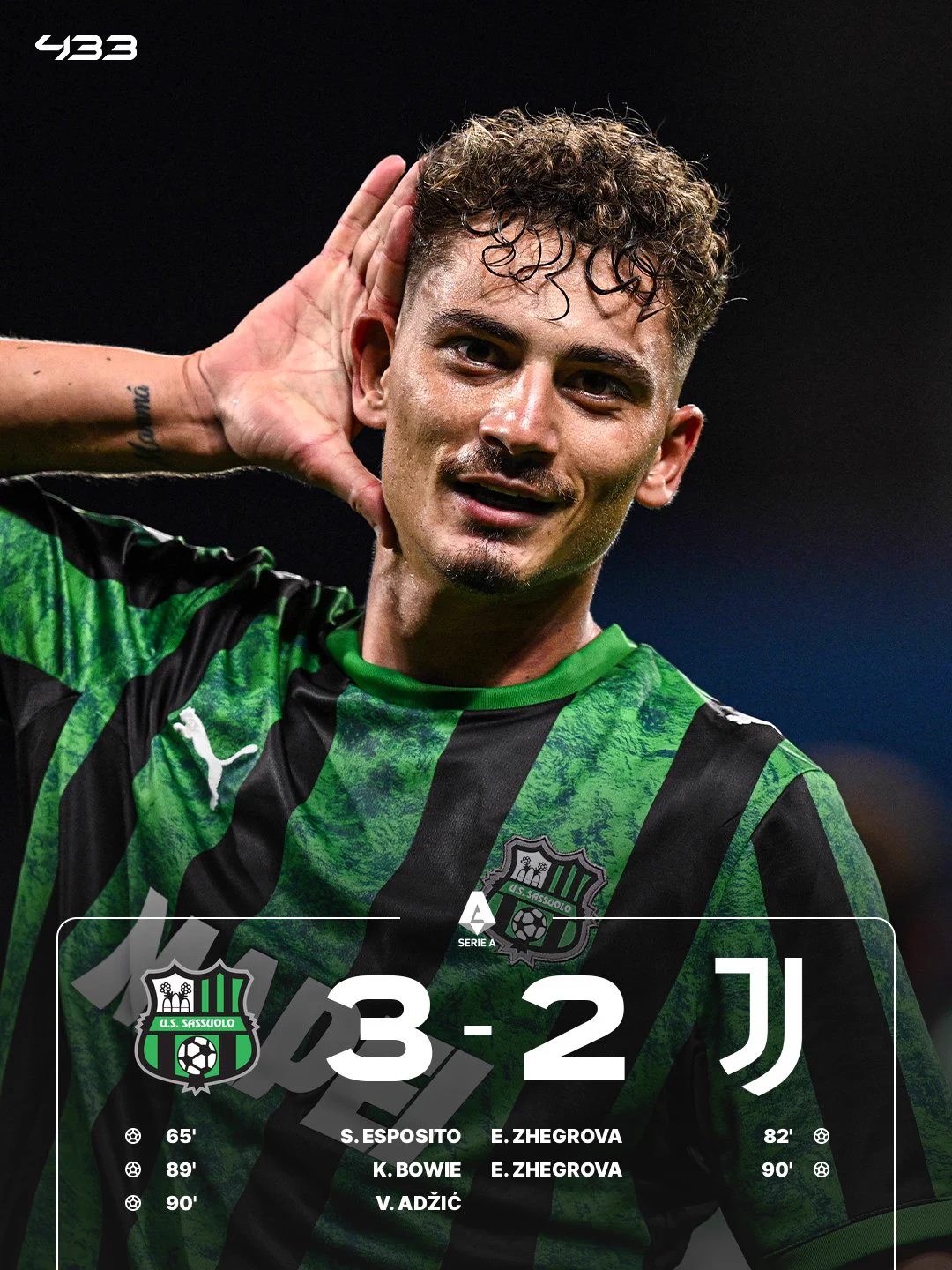 Sassuolo 3-2  Juventus | Serie A