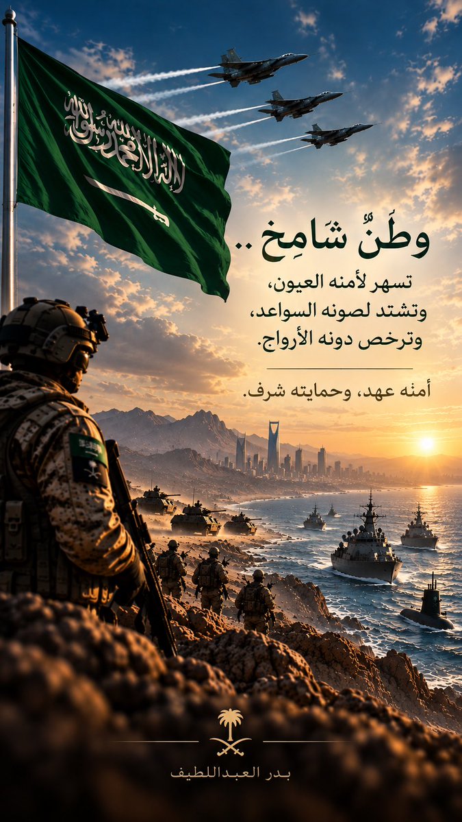 bdr's tweet photo. وطنٌ شامخ .. تسهر لأمنه العيون، وتشتد لصونه السواعد، وترخص دونه الأرواح 💚

أمنه عهد .. وحمايته شرف 🇸🇦 https://t.co/Ex4geLw8Li