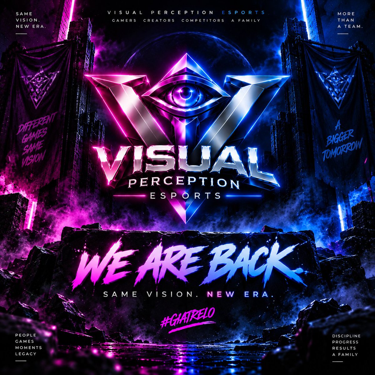 VisualPeEsports's tweet photo. 👁️ WE ARE BACK.

Visual Perception Esports returns.

A new account.
A new chapter.
A new beginning.
But the vision remains the same.
SAME VISION. NEW ERA.

Welcome back to Visual Perception Esports.

💜💙 #GIATRELO

#VisualPerception #VPEsports #GreekEsports https://t.co/a4ItSqUpj2