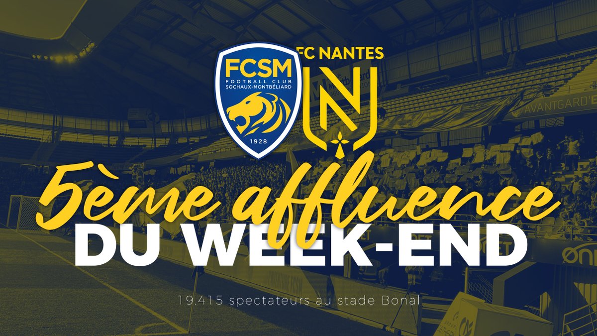 SochitoOff's tweet photo. 🤩 Vous êtes INCROYABLES ! 🟡🔵 #FCSMFCN

🏟️ Avec 19.415 spectateurs face à Nantes, Sochaux est la 5ème affluence en France ce week-end.