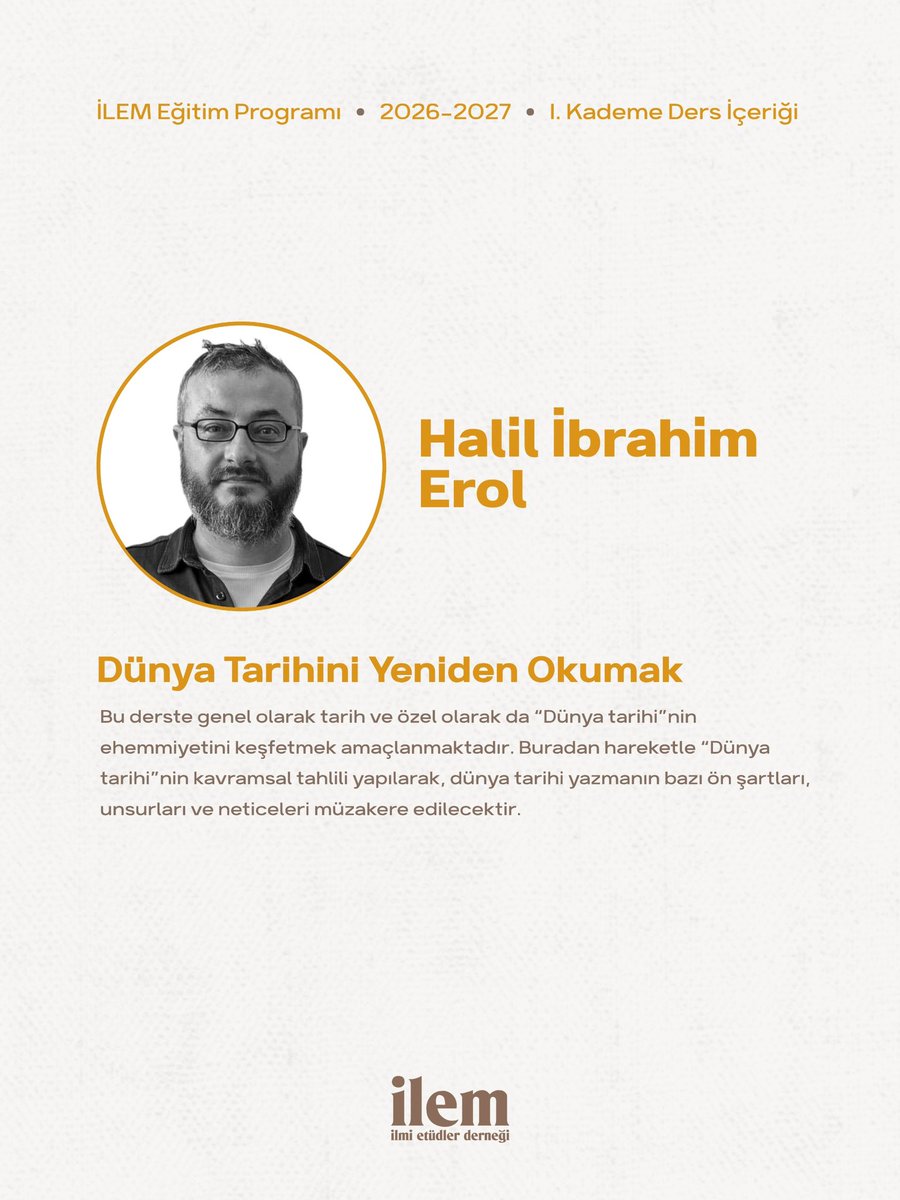 ilmietudler's tweet photo. 📣 İLEM Eğitim Programı’nda I. Kademe derslerine göz atın!

🔗 Web sitemizdeki eğitim kitapçığı üzerinden dersler ve hocalar hakkında daha detaylı bilgi edinebilirsiniz! https://t.co/PhgvqQETMX