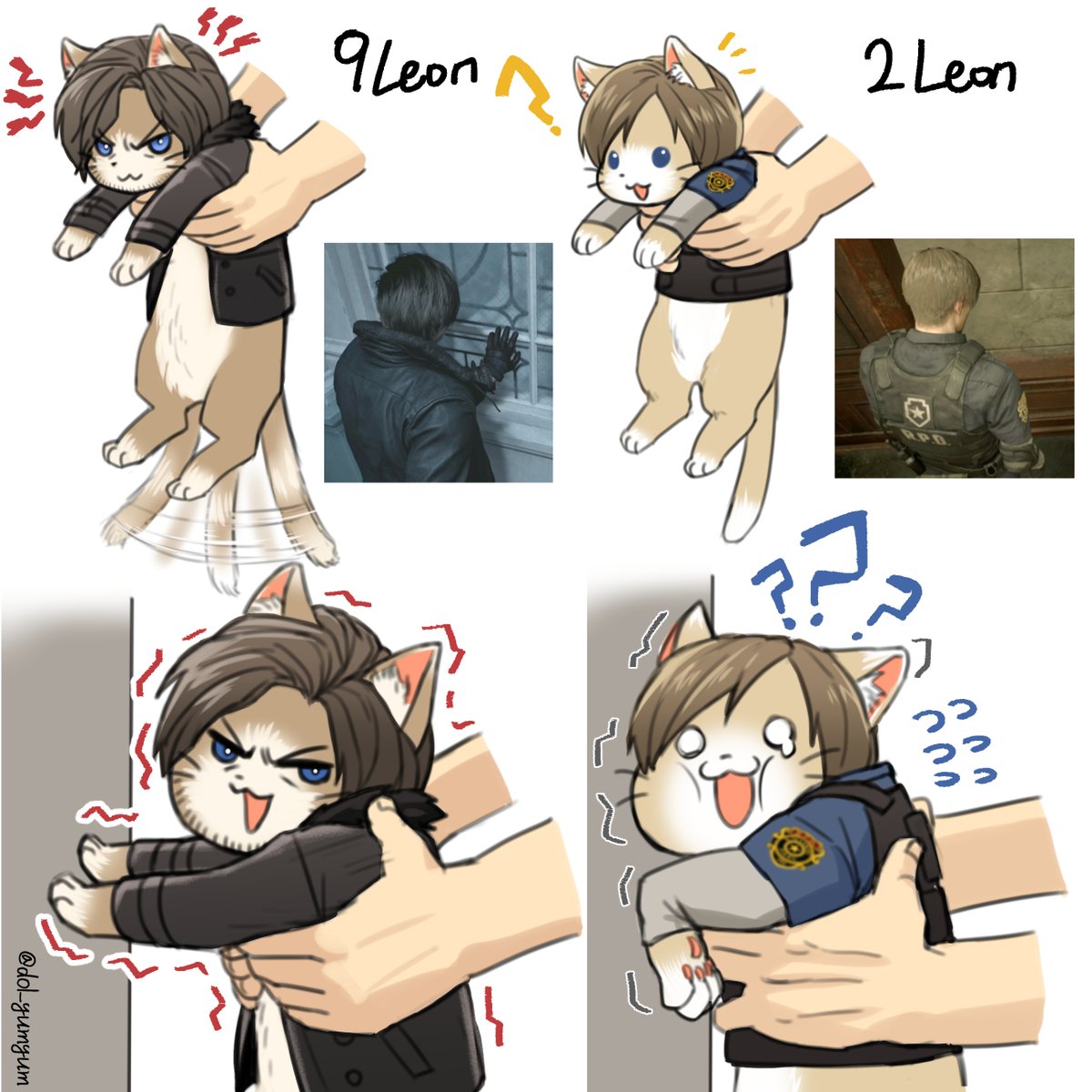 dol_gumgum's tweet photo. #REBHFun #ResidentEvilㅤ 

9레온 2레온 고양이 테스트 🐈😍 https://t.co/kFl57PJgwa