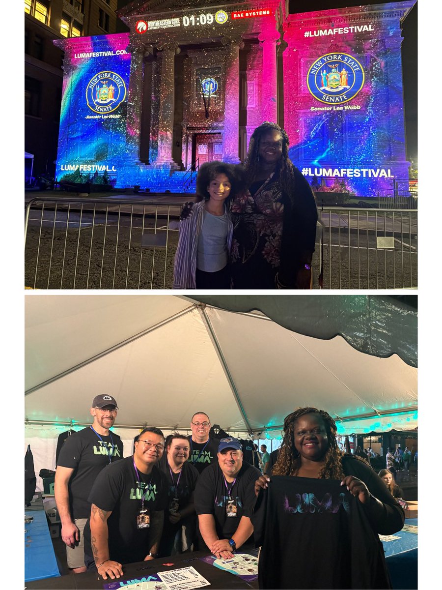 leawebbforny's tweet photo. My team and I had an amazing time at LUMA in downtown Binghamton! It was great to see our community come together to experience the incredible art and creativity that make this festival such a special part of our region. https://t.co/vwCnqqqhxW