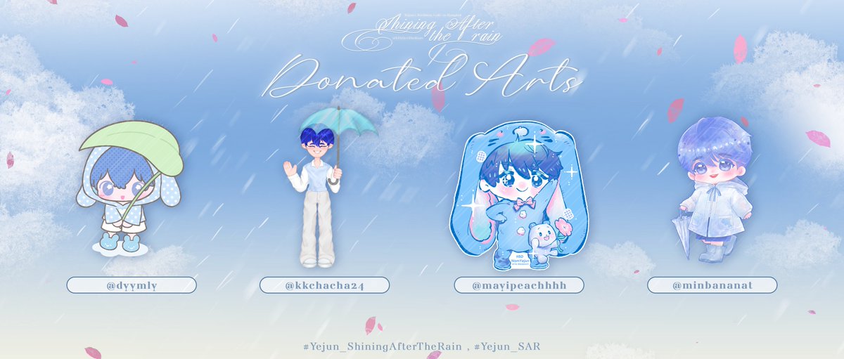 YJCafeinBangkok's tweet photo. 𝐓𝐡𝐚𝐧𝐤 𝐘𝐨𝐮 𝐟𝐨𝐫 𝐘𝐨𝐮𝐫 𝐀𝐫𝐭 𝐃𝐨𝐧𝐚𝐭𝐢𝐨𝐧𝐬 👩🏻‍🎨
#Yejun_ShiningAfterTheRain #Yejun_SAR 🫧

ขอขอบคุณผลงานสวย ๆ จากนักวาด/พึลลีทุกท่านที่ส่งเข้ามา ผลงานของทุกท่านเป็นฟ้าหลังฝนที่สวยงามของพวกเราทุกคนค่ะ 🌧️ ♡

special thanks
𓈒 @dyymly
𓈒 @kkchacha24
𓈒 @mayipeachhhh
𓈒 @minbananat