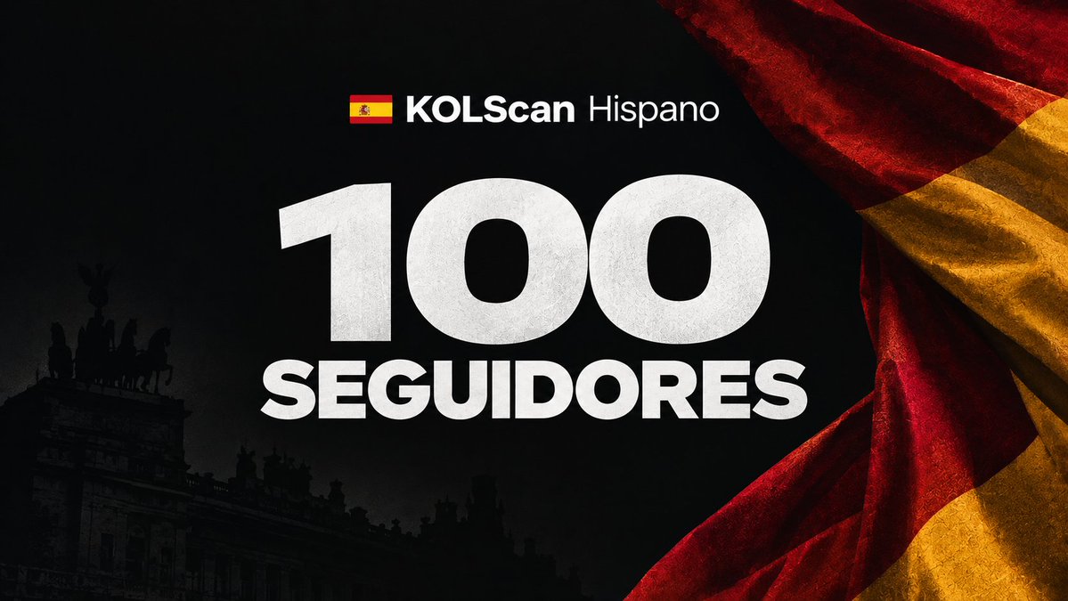 KOLScanHispano's tweet photo. 100 SEGUIDORES!! 🎉

Gracias a todos los que nos están siguiendo y apoyando desde el comienzo

Recién arrancamos. 🇪🇸🇦🇷🌎

KOLScan Hispano 🫡