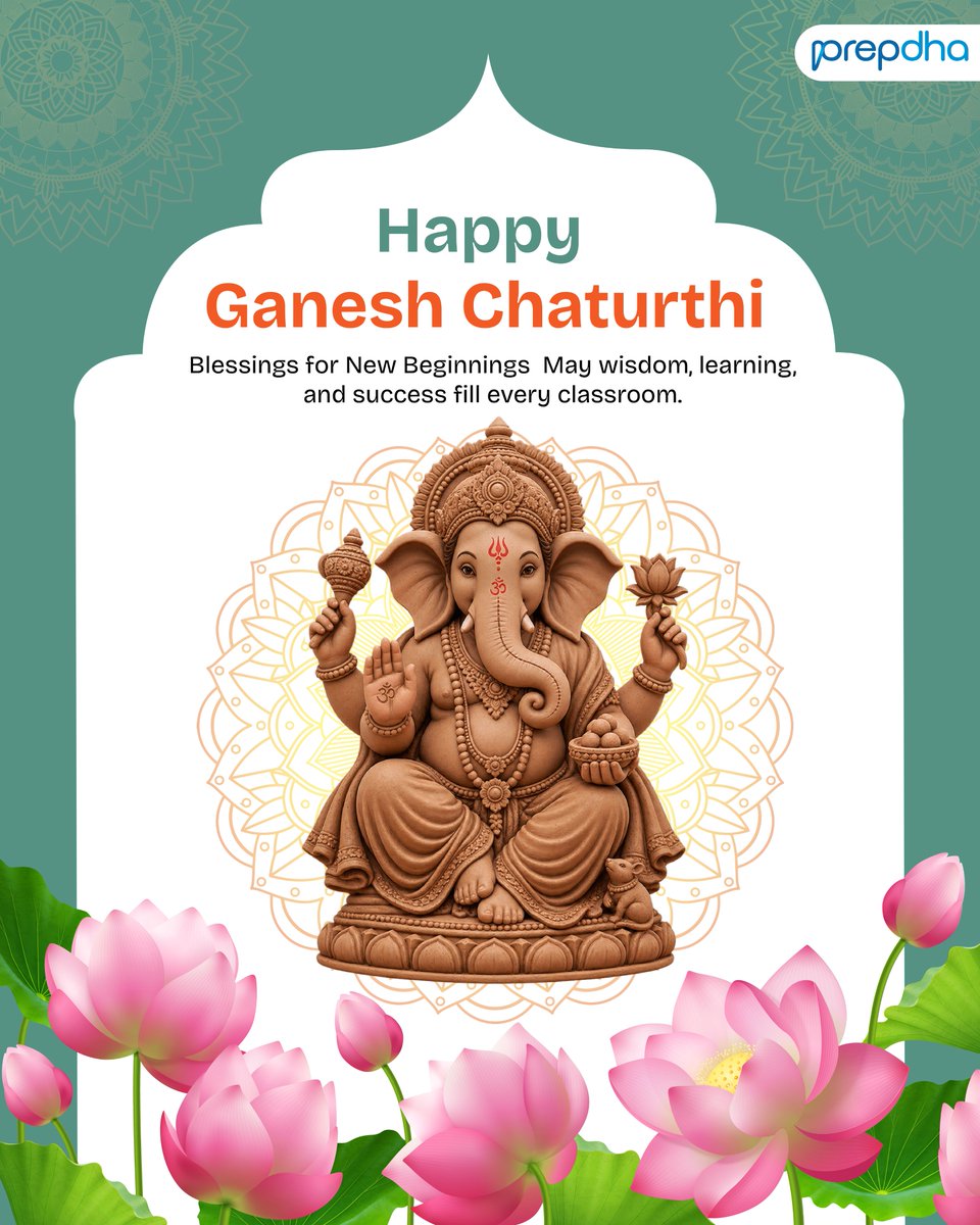 Prepdha's tweet photo. May every new beginning bring wisdom, learning &amp; success to every classroom.

Wishing all students, teachers parents and schools a Happy Ganesh Chaturthi! 

— Team Prepdha
#GaneshChaturthi #Prepdha #Education #Learning https://t.co/gucEPCs5af