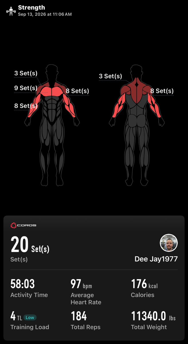 DallasJ1977's tweet photo. Sunday mid-morning grind! 💪 Chest + arms, then 8.39 miles on the bike 🚴♂️🔥 Stronger every session! #SundayWorkout #GymMotivation #KeepGoing https://t.co/vdJbbTFTBm