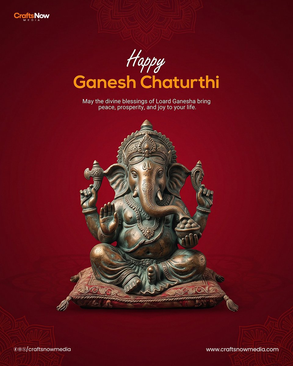 craftsnowmedia's tweet photo. Wishing all Happy Ganesh Chaturthi #CraftsNowMedia #Ganeshchaturthi #Ganesh #Ganesha #Vinayakachavithi #Ganeshotsav #Ganeshchaturthi2026 https://t.co/l2AfjBsbRV