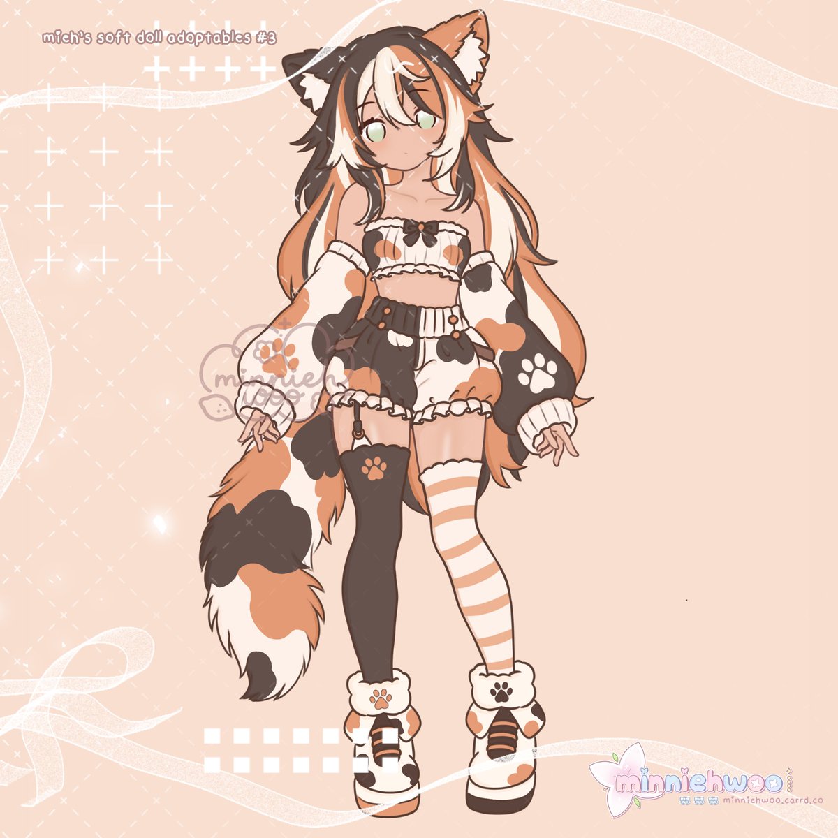 miehwoo's tweet photo. you voted for a calico cat, you get a calico cat!! 🐾♡

soft doll adoptable #3 is here ✧

♡ $95 — all rights included
♡ payment plan available - dm me if needed!
⤷ get her on ko-fi: https://t.co/aESbMGnJTa

if not claimed, she’ll move over to my vgen shop in the next days ♡ https://t.co/rgkYvo5ojK