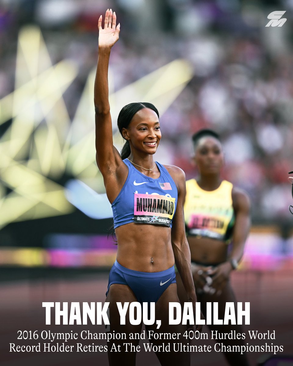 CitiusMag's tweet photo. What a career 🤩

36-year-old Dalilah Muhammad 🇺🇸 ends her illustrious pro career with a 53.11 season’s best for fourth place in the World Ultimate 400m hurdles.

Muhammad won the 2016 Olympic gold and broke the world record in 2019; she retires as the third fastest woman all time at 51.58. Her resume:

Olympics 🥇🥇🥈
Worlds 🥇🥇🥈🥈🥉
Diamond League 🥇🥇
U.S. 🥇🥇🥇🥇🥇🥈
