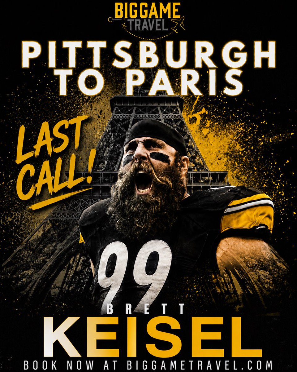 bkeisel99's tweet photo. Here We Go! 
Can’t wait to kick this season off! 
Steelers will Tower over the Falcons today! 
There’s also just a few spots left to hang with us in Paris and we’ll go see another Tower. 
@BigGameTravel to book. 🫡 https://t.co/ma5cqwKh8K