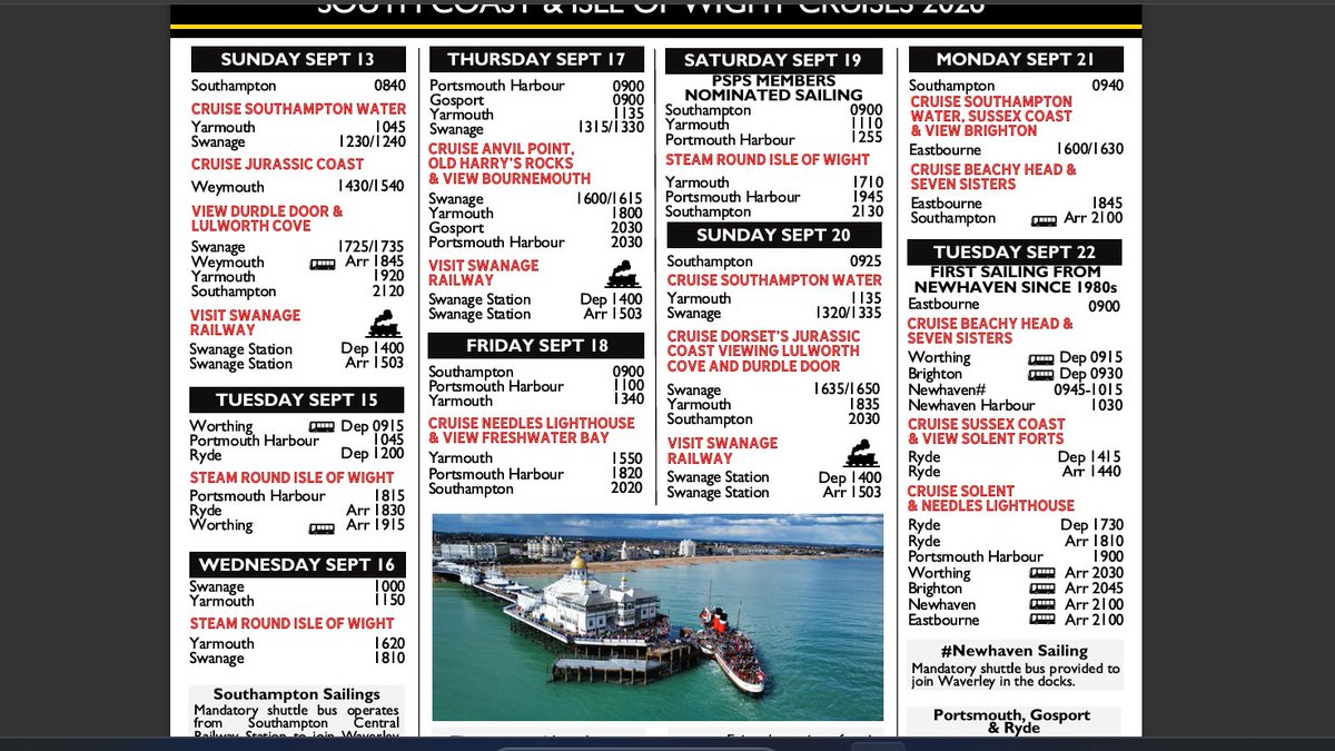 StevenW24515280's tweet photo. After a successful meet up at sea with the @Shieldhall yesterday, here are some remaining South Coast sailing times including #Swanage. Check facebook for pics.......
https://t.co/CpZj4yT6iN @PostedInThePast https://t.co/Yl0c4NXuJA