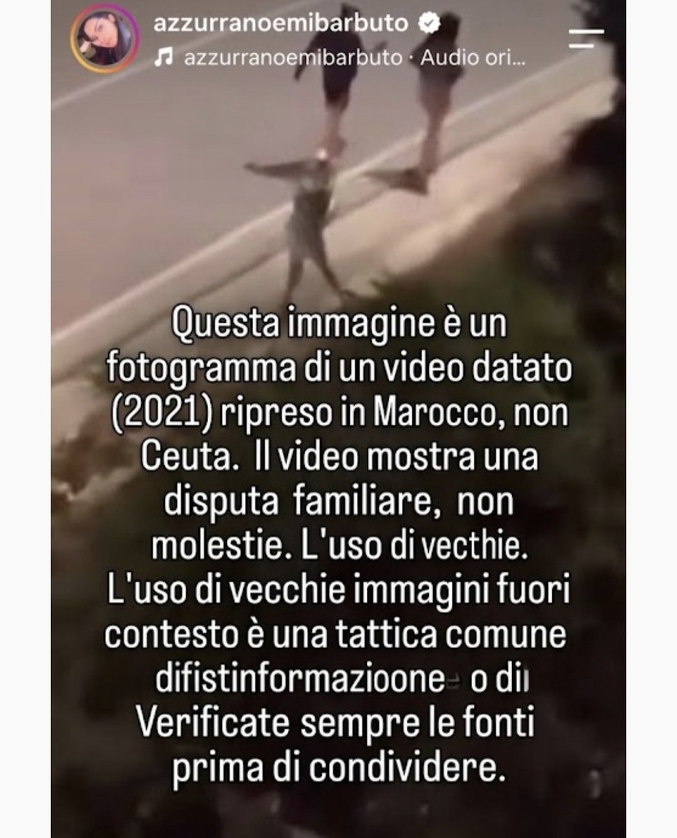 marcozzd8's tweet photo. @AzzurraBarbuto Barbuto ha postato un video fake e  risalente al  2021 , non  girato a Ceuta https://t.co/bgzNDx4udQ