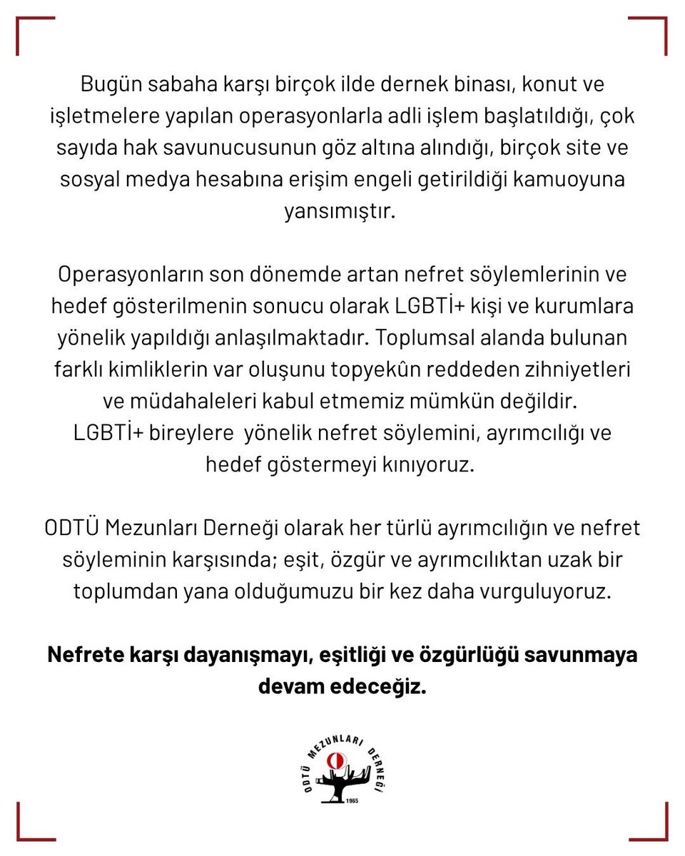 odtu_md's tweet photo. Nefrete karşı dayanışmayı, eşitliği ve özgürlüğü savunmaya devam edeceğiz. https://t.co/eJ36VucPWa
