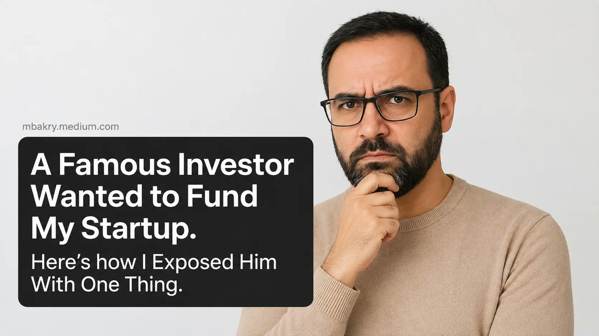 mbakry83's tweet photo. A famous #investor wanted to fund mine. Everything looked real until one small detail exposed him.

If you are raising startup funding, read this before trusting the next opportunity.

https://t.co/SaHLHXSkcH

#AI
#Deepfake
#HowToProfitAI https://t.co/CfdhjWFA4u