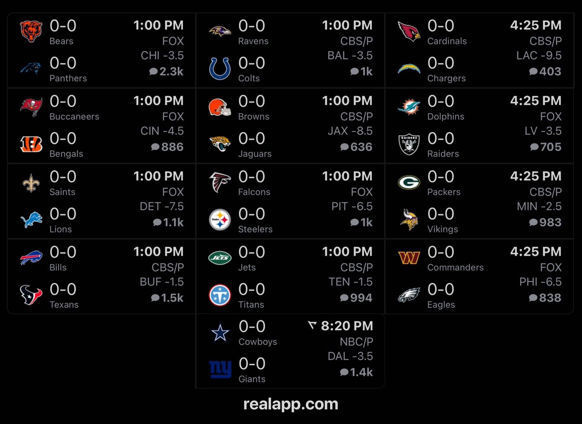 realapp's tweet photo. NFL SUNDAY IS HERE 🥹 https://t.co/8KUu1Rrbvv