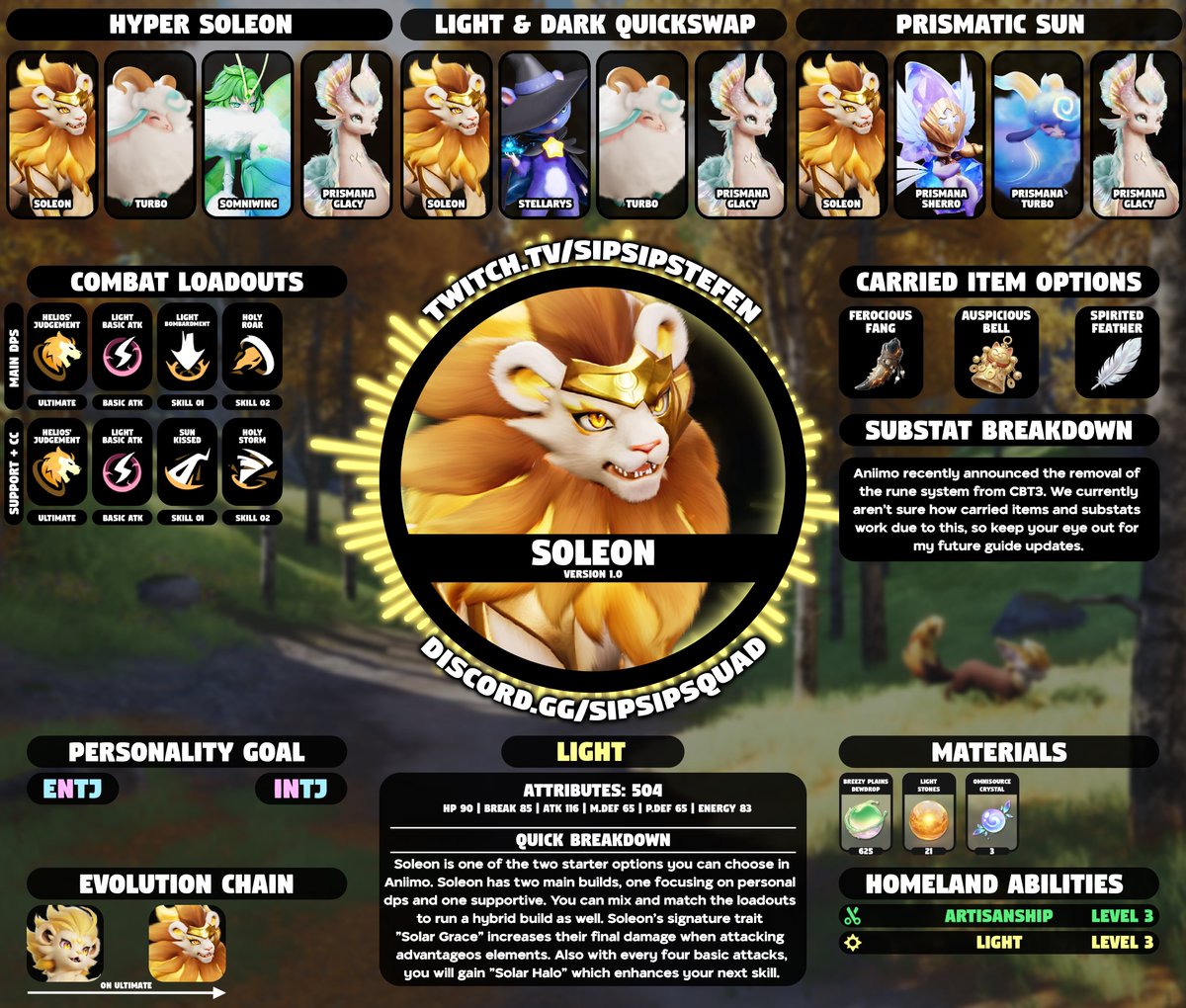 SipSipStefen's tweet photo. 🌟ANIIMO STARTER RELEASE GUIDES🌟
It's almost time for release and one of the first Aniimo you'll pick up is Lunara or Helion!!
Shares appreciated 💛
#Aniimo https://t.co/YEDwBI6fKB
