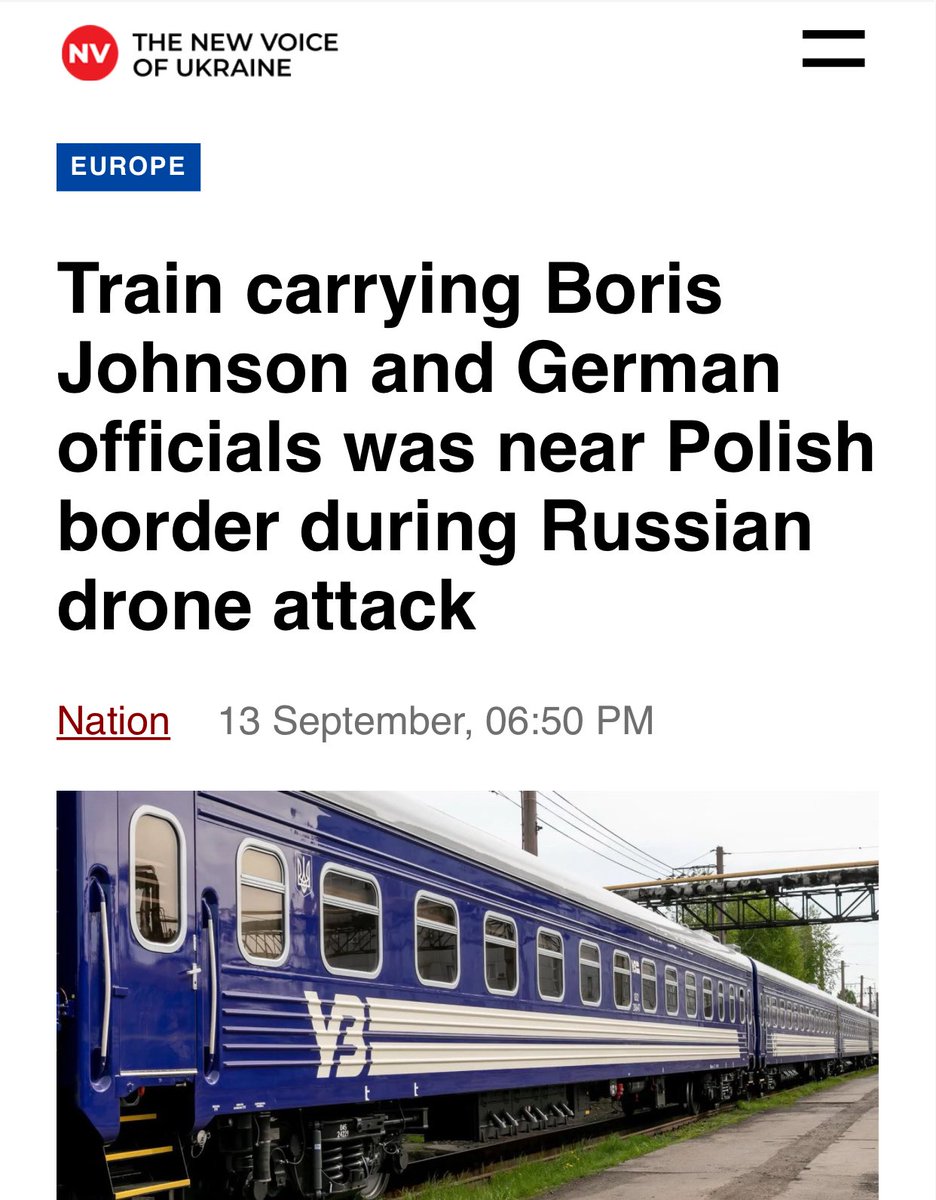 ChinasaNworu's tweet photo. Breaking News !

Train carrying Boris Johnson and German officials was near Polish border during Russian drone attack

https://t.co/sNvZScCich
@radiobiafralive https://t.co/w4mHR9gYBr