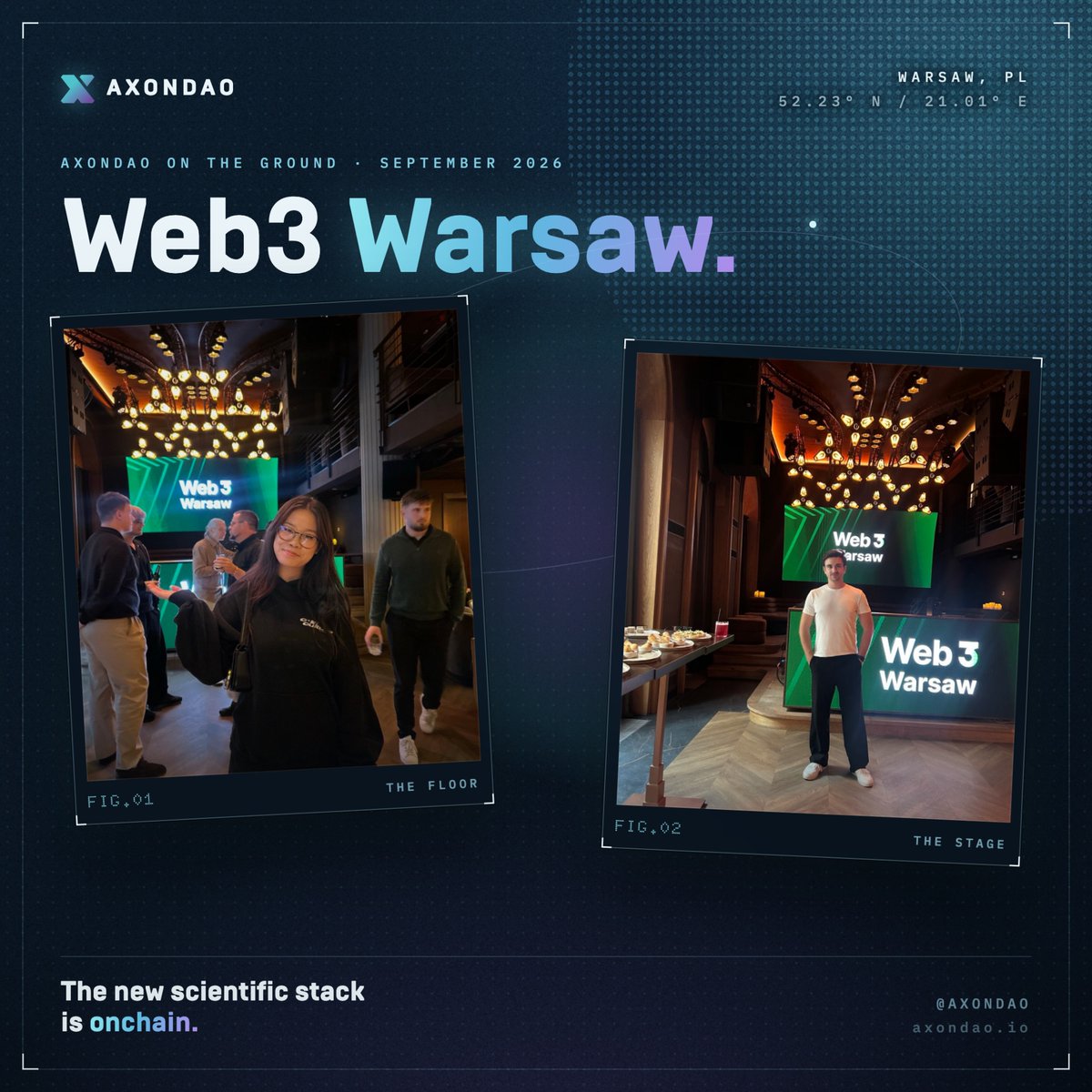 AxonDAO's tweet photo. Our CMO and Head of BD were at Web3 Warsaw this week.

A lot of the conversations came back to the same thing: better infrastructure for research, access to compute, and the importance of open source AI. 

Good timing for us, as we’ve just launched AxonOS, our GPU-native scientific workspace built for researchers and AI builders.