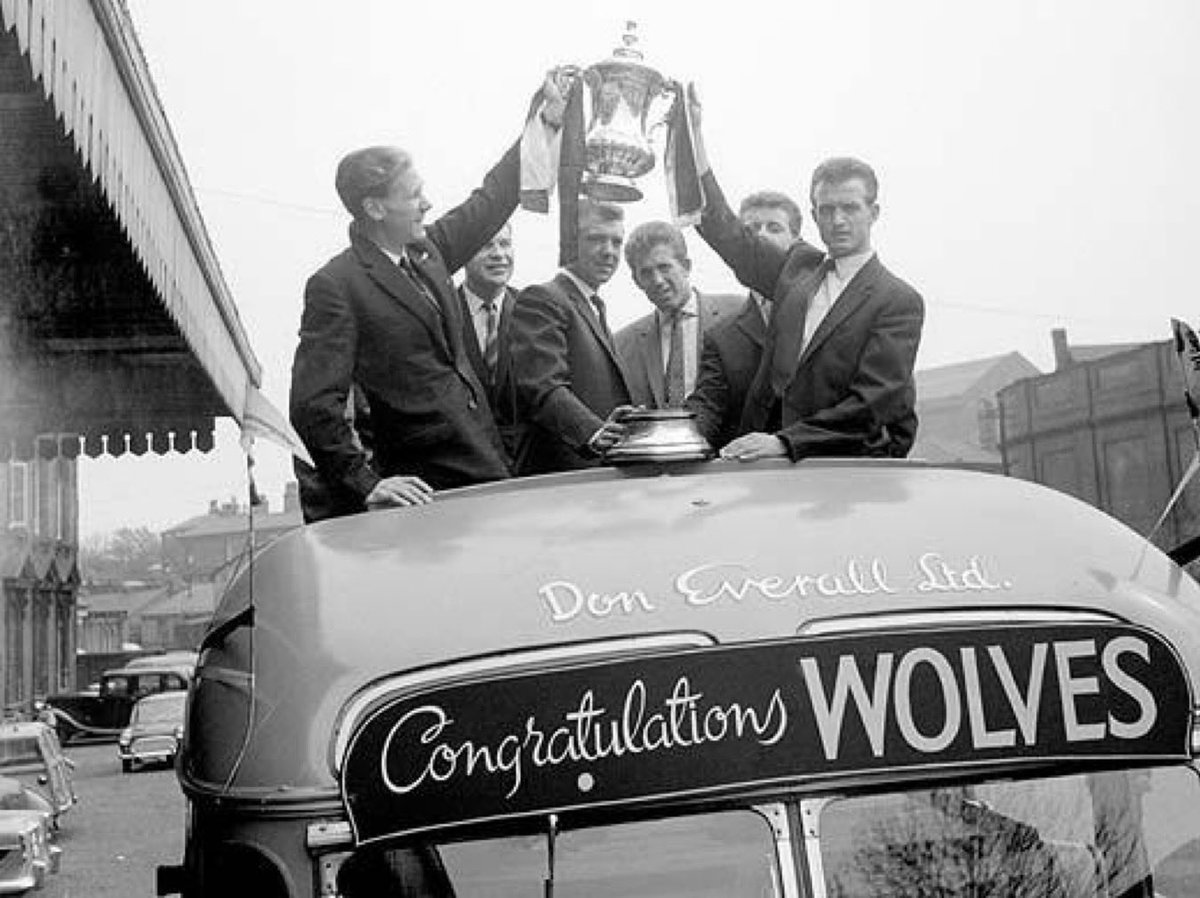 Theleaguemag's tweet photo. 1960. Wolverhampton Wanderers parade the F. A. Cup https://t.co/Qje2birhiM