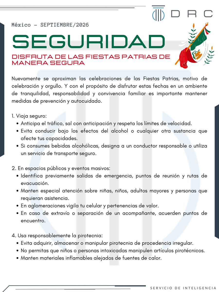DRConsultores_'s tweet photo. Disfruta de las fiestas patrias de manera segura ¡Viva México! https://t.co/HtMZ9Y2tXe