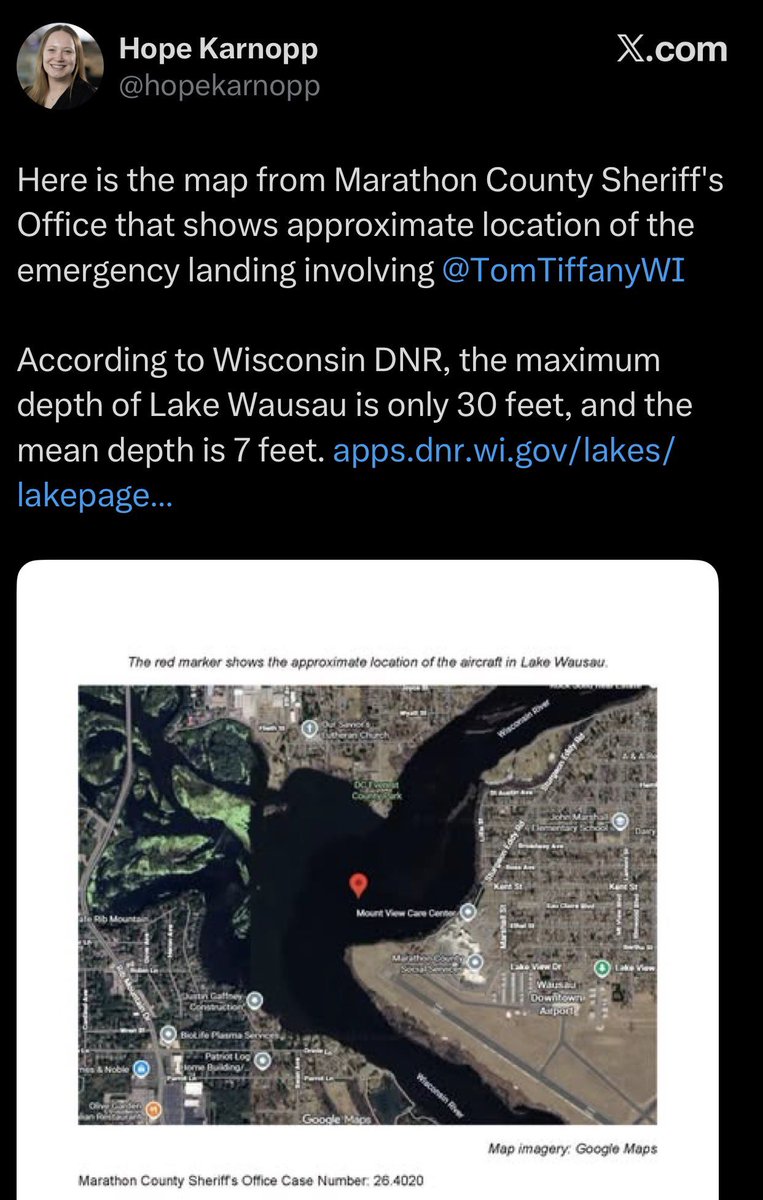 JerryPonioWI's tweet photo. This might be the dumbest thing a reporter has ever said…. And that’s saying a lot. 

Apparently if you crash a plane in 30ft of water or less it’s not considered a big deal. 

Glad everyone on board was ok! https://t.co/wB8KKRa7e9