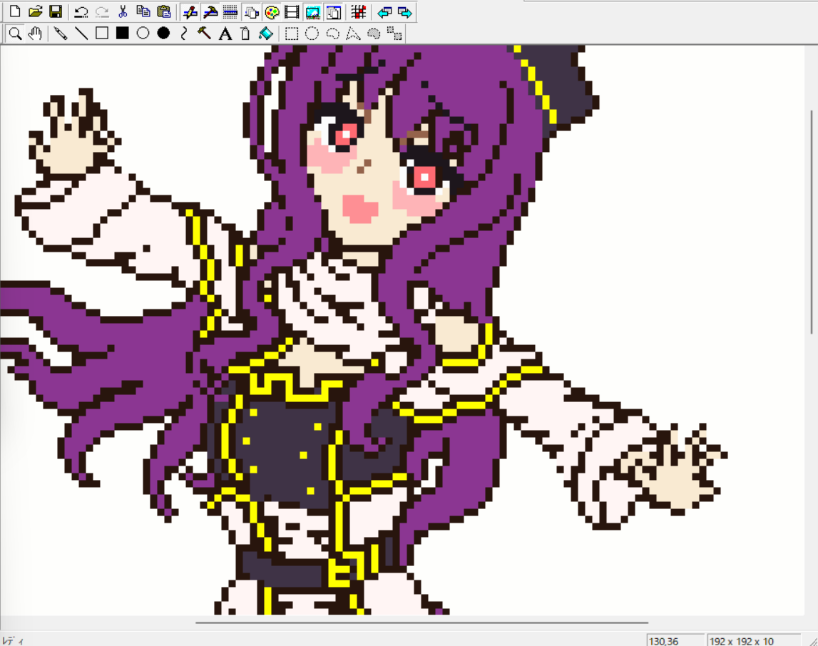 Dot_Mokyu's tweet photo. 長い間浮上してなくてすみません。
久々にドット絵のリハビリでラフ完成です。
今週完成を目指してます。 https://t.co/CEXEURICss