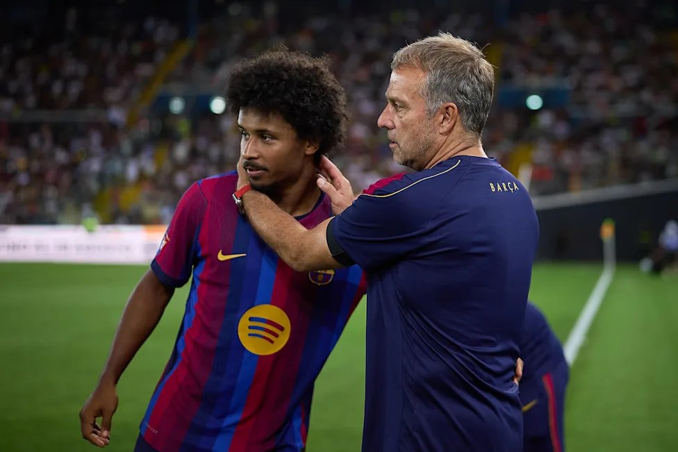 BarcaUniversal's tweet photo. 🚨 Hansi Flick: "If Karim Adeyemi is focused, he's a fantastic player. This is why we decided to bring him."

"I know him for many, many years and I know what he can give us. In the fourth goal he was perfect."

"You can see that he has something special, but he has to show it"

"He can't be happy, and relaxed, NO! NO! He has to want to show his best and go for the next play!"