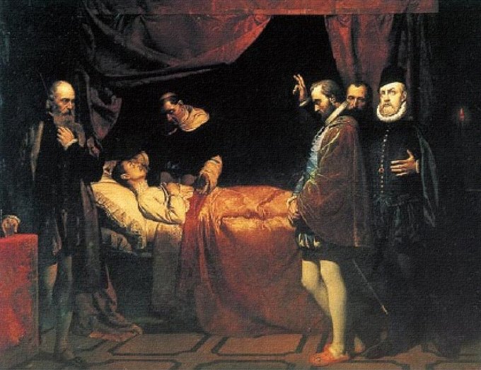 Dario_Madrid_F's tweet photo. El 13 de septiembre de 1598, en el Monasterio de San Lorenzo de El Escorial, fallecía el rey Felipe II, figura central de la monarquía católica española y uno de los soberanos más influyentes de la Europa del siglo XVI. Su muerte, tras una larga y dolorosa enfermedad, ponía fin a un reinado de más de cuatro décadas que había llevado a España a la cima de su poder político y territorial.

Sus últimos meses los pasó en El Escorial, el monumento que él mismo levantó y que mejor resume su reinado. Allí sufrió una larga agonía, entre fiebres, gota y llagas que lo mantuvieron postrado en cama. Murió a los 71 años, y su desaparición tuvo una repercusión enorme en toda Europa: se iba el monarca que había encarnado la defensa del catolicismo frente al avance protestante y que había gobernado un imperio "donde no se ponía el sol".

Heredero de Carlos V, Felipe II supo consolidar y ampliar un imperio que se extendía por Europa, América, África y Asia. Bajo su reinado, España se convirtió en la primera potencia del mundo conocido. Se libraron batallas que marcaron época, como San Quintín (1557) o Lepanto (1571), y se afrontaron episodios tan complejos como la rebelión de los Países Bajos o el desastre de la Armada Invencible en 1588.

Pero, más allá de las batallas y los tratados, hay una imagen de Felipe II que muchos desconocen. La Leyenda Negra lo dibujó como un rey gris, frío y despiadado. Sin embargo, historiadores como Joseph Pérez o J.A. Escudero han demostrado, a través de sus cartas y documentos, a un hombre atento con sus hijas, apasionado por la naturaleza, la arquitectura y las ciencias. El propio Escorial, además de palacio y panteón, fue un auténtico centro cultural y científico de su época, con una biblioteca de referencia en toda Europa.

¿Fue un santo? No. ¿Fue peor que el resto de monarcas de su tiempo? Tampoco. De hecho, fue el primer gobernante en la historia con territorios en los cinco continentes conocidos, una hazaña política y logística casi impensable para el siglo XVI. Y sin embargo, mientras otros países celebran sin complejos a reyes como Enrique VIII o Isabel I de Inglaterra, con episodios mucho más oscuros, en España seguimos arrastrando el relato negativo que sembraron nuestros enemigos hace más de 400 años.

Hoy, 13 de septiembre, se cumplen 428 años de la muerte del Rey Prudente. Quizás sea un buen día para conocerlo un poco mejor, más allá de los tópicos.