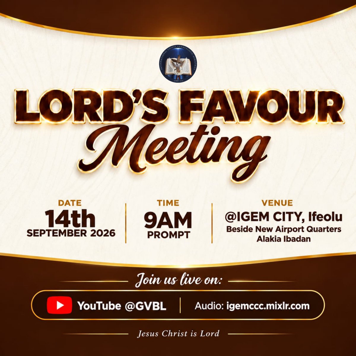 igemcity's tweet photo. Come with faith and expectation. #igemccc #Lordfavour #grace #mercy #salvation https://t.co/7cfyFCBCwu