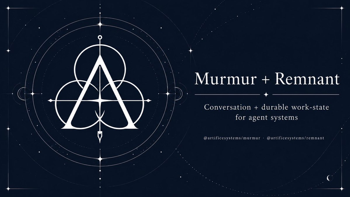 ArtificeSystems's tweet photo. We’ve been pulling parts of the Artifice agent architecture apart into smaller pieces that are useful on their own instead of making everything depend on one giant framework.

The first two are Murmur and Remnant. https://t.co/UD32aA7wT5