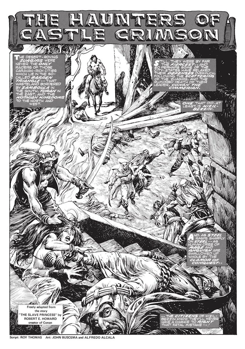 PowerCosmic13_'s tweet photo. A couple splash pages by #JohnBuscema and #AlfredoAlcala, the greatest CONAN art team ever, from SAVAGE SWORD OF CONAN #12 https://t.co/gDE4szVxKC
