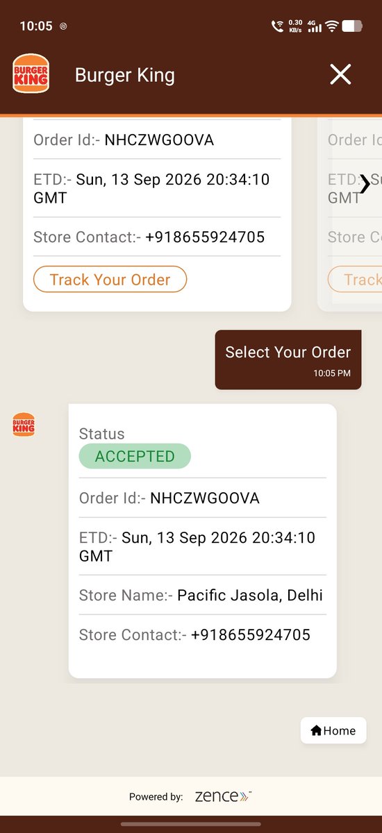 sweett_moni's tweet photo. I placed an order through the Burger King app today at around 7:49 PM, but I still haven’t received my order. It is now 10:15 PM, the order status has not changed at all. I have also been trying to contact the store, but their phone has been continuous switched off.

@BurgerKing https://t.co/lfrsoeKZxB