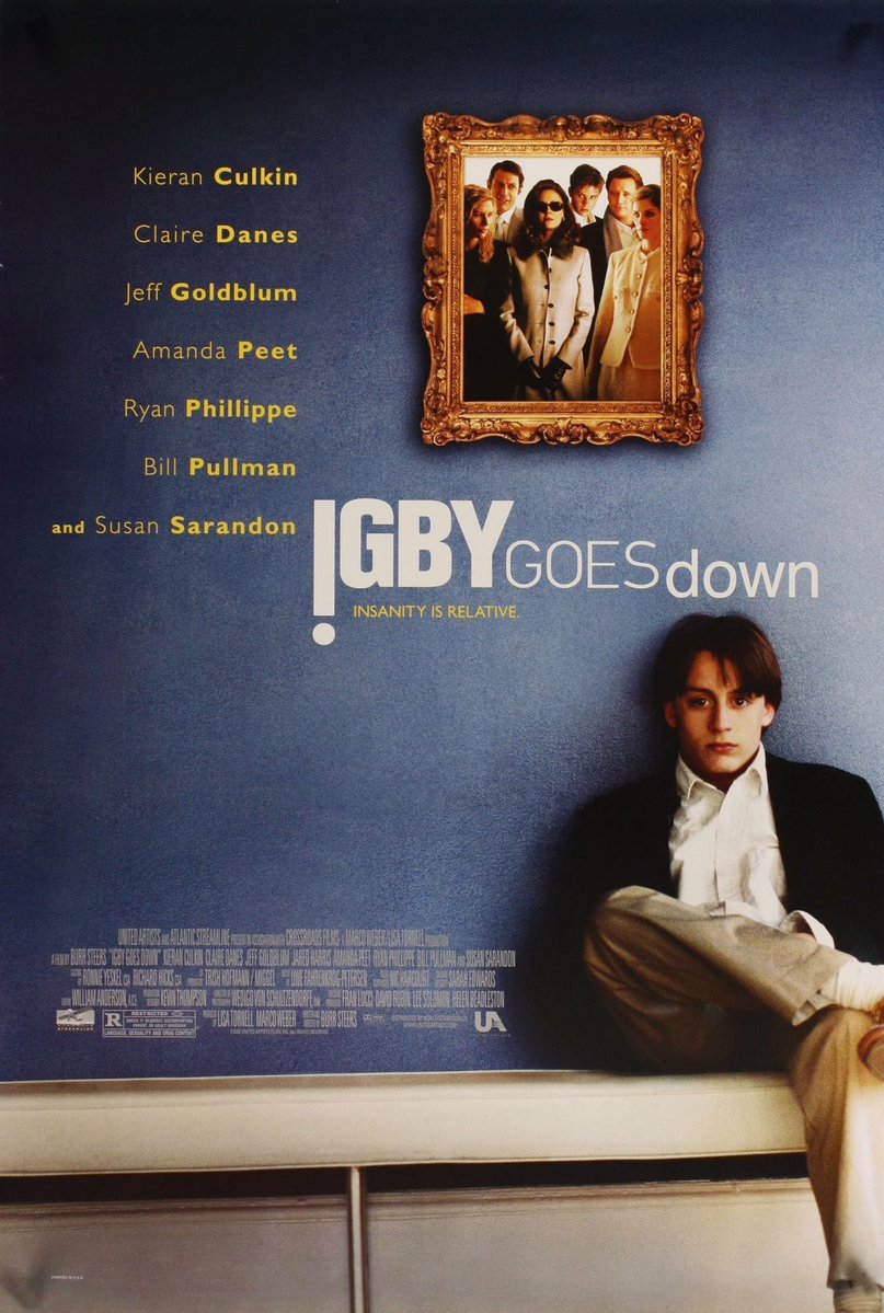FilmNewsNos's tweet photo. 🎬MOVIE HISTORY: 24 years ago today, September 13, 2002, the movie ‘Igby Goes Down’ opened in theaters!

#KieranCulkin #ClaireDanes #JeffGoldblum #BillPullman #SusanSarandon #RyanPhillippe #BillIrwin @JaredHarris #AmandaPeet #CeliaWeston #CynthiaNixon #JimGaffigan #BurrSteers https://t.co/SicAmbJRQw