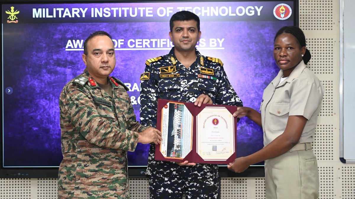 HQ_IDS_India's tweet photo. 41 officers-17 from the #IndianNavy, 08 from the #IndianCoastGuard and 16 from Friendly Foreign Countries-successfully completed the prestigious 10-week Marine Propulsion Controls Technology Course #MPCTC78 at #MILIT.
Officers from Namibia, Togo, Tanzania, Philippines and Sri Lanka were among the international participants.
The course equips young officers with competencies in controls, embedded systems, DSP, sensors & instrumentation, microcontrollers and technologies underpinning autonomous systems and platform management.
Addressing the graduating officers, Brig Saurabh Bhargava, DC&CI, #MILIT, highlighted the rapid evolution of autonomous systems, citing developments witnessed globally over the past three months, as the officers underwent training. He also highlighted the diverse range of naval platforms inducted recently and urged the officers to master core technology principles, continuously enhance their competencies and remain abreast with emerging technologies.
In a rapidly evolving technological battlespace, staying current is not an advantage-it is an operational imperative.
#AutonomousSystems #DefenceTechnology #ProfessionalMilitaryEducation #CapabilityDevelopment
@DefenceMinIndia
@SethSanjayMP
@SpokespersonMoD
@PRODefPune