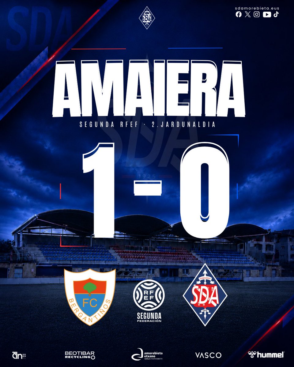 SDAmorebieta's tweet photo. ๐ผ๐๐ผ๐๐๐๐ผ
Derrota por la mรญnima de los azules en As Eiroas
1-0 #BergantiรฑosAmorebieta
#aupaAZULES https://t.co/hLO6EPYDoL